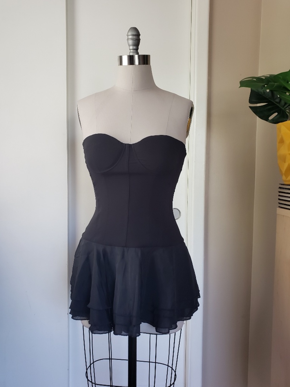 Corset Chiffon Flare Mini Dress Size Medium NEW!